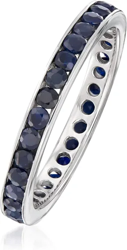 Vista 3 de Ross-Simons 1.30 ct. t.w. Sapphire Eternity Band in Sterling Silver