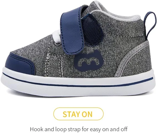 Vista 3 de BMCiTYBM Zapatos para bebé niño y niña, suaves, antideslizantes, ligeros, para caminar en el primer paso, 6, 9, 12, 18, 24 meses