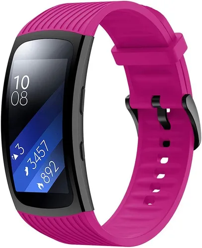 Vista 9 de Senter Correa deportiva de silicona suave de liberación rápida compatible con Gear fit2 Pro Smart Watch Negro