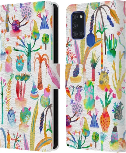 Vista 226 de Head Case Designs Officially Licensed Ninola Brushstrokes Black Summer Patterns Leather Wallet Case Compatible with Samsung Galaxy A07 4G