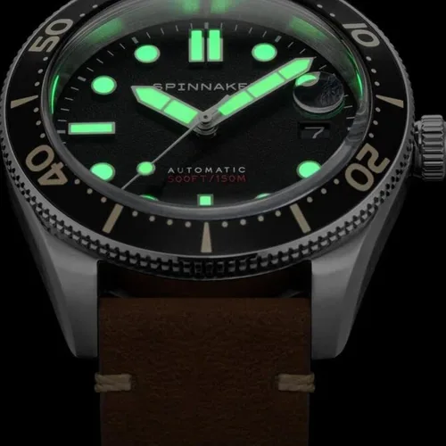 Vista 3 de Spinnaker Croft Reloj de buceo automático para hombre, caja de acero inoxidable de 1.575 pulgadas, correa de acero inoxidable, resistente al agua