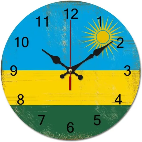 Vista 8 de Reloj de pared grande con diseño de bandera de San Vicente y la Granadina, funciona con pilas, reloj colgante silencioso de 9 pulgadas, decoración