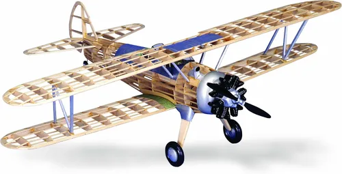Vista 2 de Guillow's Stearman PT-17 - Kit de modelo, azul marino, pequeño
