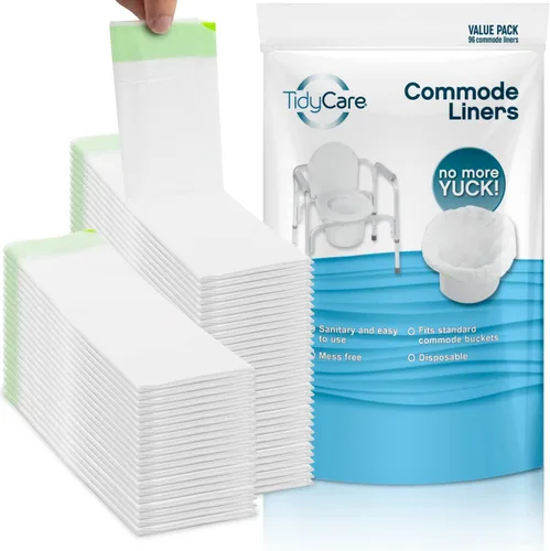 Vista 9 de Bolsas para orinales TidyCare (TC-002), 1 Disposable Waste Bags for Portable Toilet Chair Bucket and Bedpan for Adults in Medical Care Universal