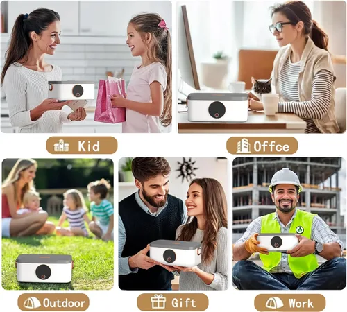 Vista 7 de Fiambrera eléctrica portátil inalámbrica para adultos, lonchera calentadora de alimentos, batería recargable de 16000 mAh, contenedor