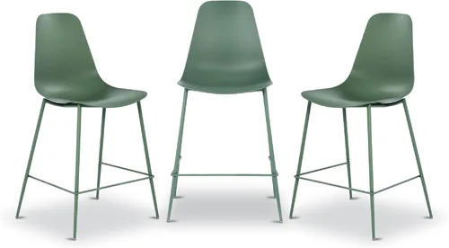 Vista 12 de Poly & BARK Isla - Juego de 4 sillas de cocina modernas, sillas de comedor de plástico con patas de metal, montaje rápido, sillas simples de café