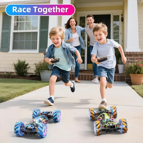 Vista 7 de Gigilli Auto de acrobacias RC con detección de gestos para niños de 8 a 12 años, autos RC para niños, juguetes de giro y deriva con luces de música