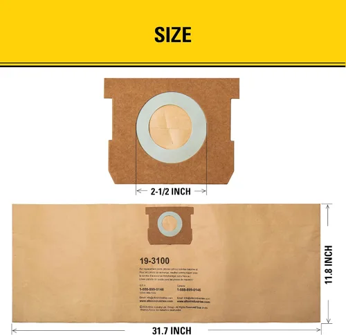 Vista 3 de Paquete de 3 bolsas de filtro STANLEY 19-3100, para aspiradora húmeda/seca de 5-8 galones, compatible con STANLEY SL18115 SL18115P SL18116 SL18116P