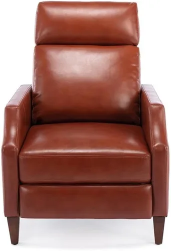 Vista 5 de Balantyne - Sillón reclinable de piel sintética color caramelo con patas de madera