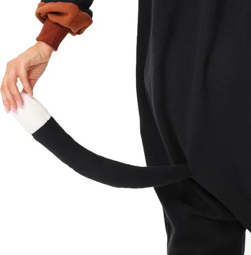 Vista 6 de Disfraz de mapache para adultos, unisex, Navidad, con cremallera, pijamas de animales para cosplay, ropa de casa de una pieza para mujeres y hombres