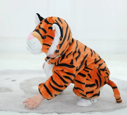 Vista 7 de TONWHAR Mameluco unisex para bebé pijama de dinosaurio de dibujos animados para perros pequeños
