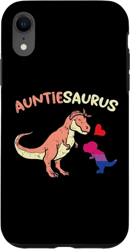 Vista 8 de iPhone 14 Auntiesaurus Gay Aunt Dinosaur Dino LGBTQ Bisexual Flag Bi Case