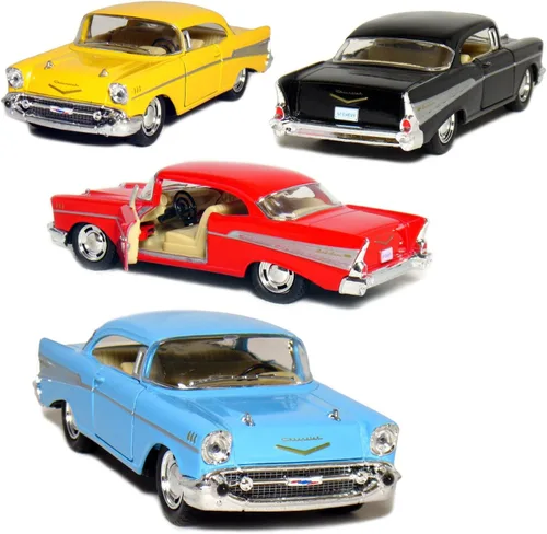 Vista 6 de KiNSMART 1957 Chevy Bel Air Coupé 1:40 Escala 5" Die Cast Metal Coche de Juguete Clásico (Amarillo)
