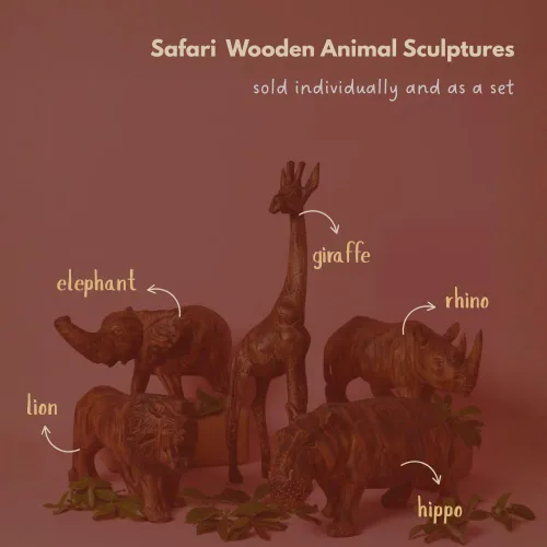 Vista 6 de Estatua Alta de Jirafa de Madera, Estatuas, Figurillas de Animales, Acentos de Decoración del Hogar, Sala de Estar, Oficina, Escritorio, Mesa