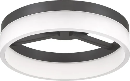 Vista 4 de Quoizel Cohen - Lámpara de techo redonda semiempotrada, bronce aceitado, luz LED moderna colgante integrada para pasillo, cocina, dormitorio o baño