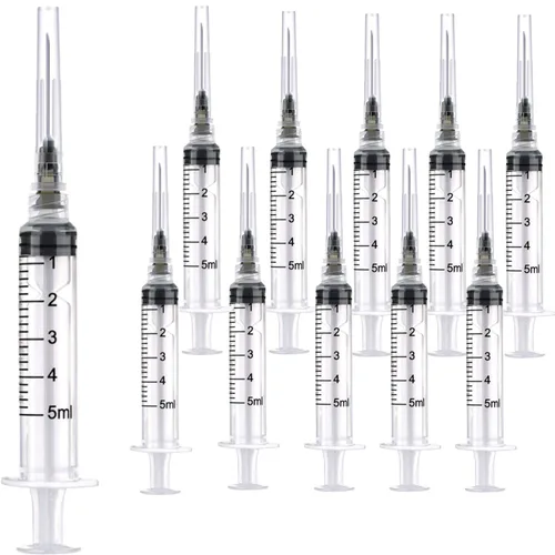 Vista 8 de Paquete de 15 jeringas de plástico de 1ml 25Ga con medición para laboratorios científicos y dispensación industrial, desechables envueltas