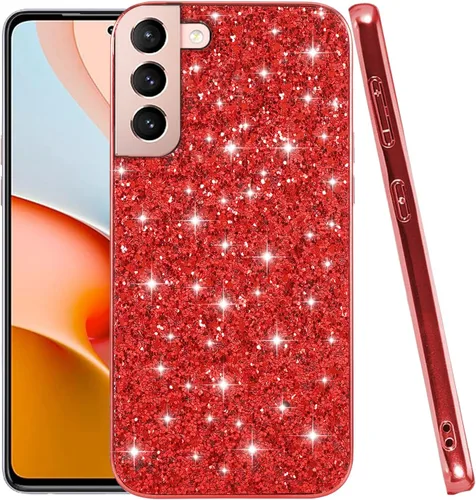 Vista 8 de Funda compatible con Samsung S21 Plus con purpurina a prueba de golpes, para Samsung Galaxy S21 Plus, funda protectora delgada de TPU suave