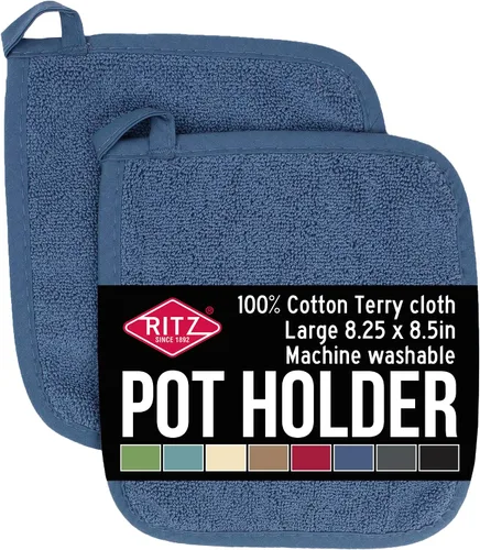 Vista 24 de RITZ Guante de olla y protector térmico de rizo: Resistente al calor sin igual, duradero 100% algodón – Diseñado ergonómicamente para un agarre