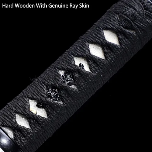 Vista 11 de Tanto Sword - Espada corta hecha a mano de arcilla katana templada de acero T10 real Hamon espada samurái de espiga completa afilada