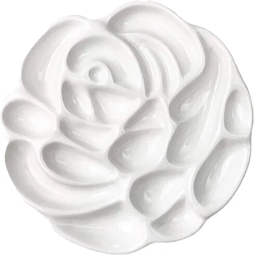Vista 10 de Paleta de acuarela de cerámica, pintura de acuarela multirejilla, paleta de porcelana blanca, pintura profesional, suministros de cerámica adecuados
