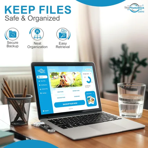 Vista 5 de ThePhotoStick® Omni 128 GB (paquete de 2) - Copia de seguridad y transferencia de fotos y video Organizador de archivos digital Conexión USB