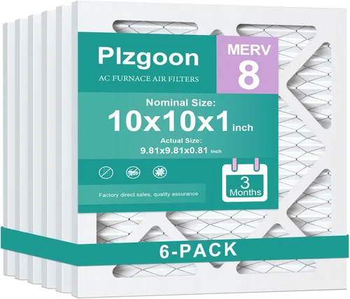 Vista 21 de Filtros de Aire 10x10x1 MERV 8 MPR 600 Paquete de 4 Filtros Plisados para Hogar HVAC AC Calefacción Filtros de Aire Acondicionado para Casa Oficina