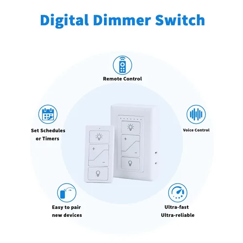 Vista 7 de Regulador de intensidad enchufable, enchufe inalámbrico con control remoto, interruptor de luz digital para lámpara compatible con Alexa, para luces