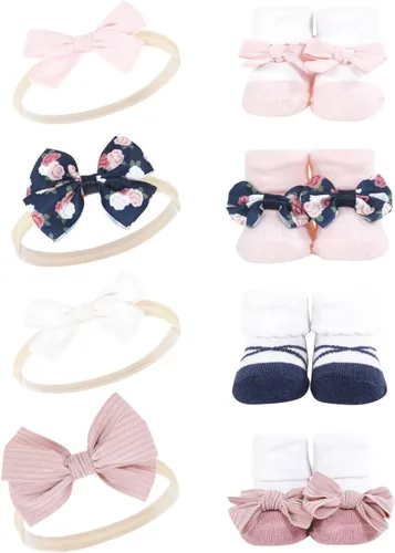 Vista 24 de Hudson Baby Conjunto de regalo de diadema y calcetines para niña