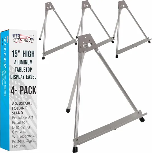 Vista 7 de US Arte Fuente Aluminio caballete de mesa Tri-Pod Table parte superior Diseño con pies de hule (grande – sin brazos)