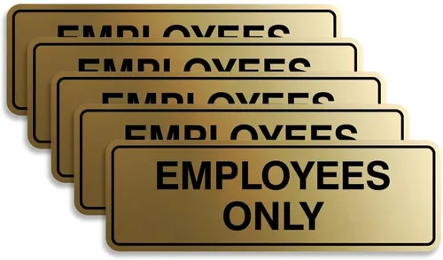 Vista 38 de Letrero estándar de solo empleados - Negro - Pequeño (1 paquete)