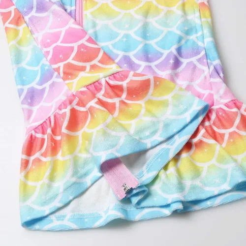 Vista 5 de CHILDRENSTAR Traje de baño de toalla con capucha y cremallera para niñas
