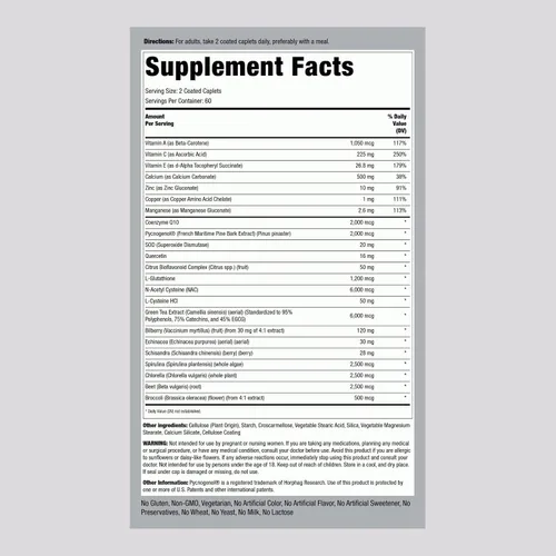 Vista 2 de Piping Rock Suplementos antioxidantes 120 cápsulas con vitamina A, C, E para hombres y mujeres Fórmula súper avanzada Complejo Ultra Max