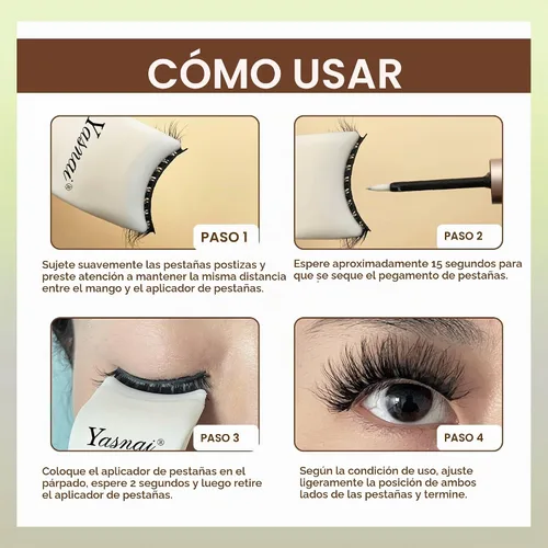 Vista 4 de Herramienta aplicadora de pestañas, 2 clips de pestañas, herramienta aplicadora de pestañas postizas Easy to Apply False Eyelashes, Lash Buddy