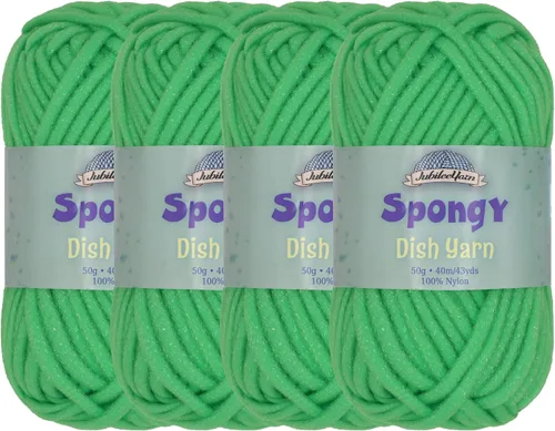 Vista 24 de JubileeYarn Hilo esponjoso para platos - 50 g/madeja de nylon grueso - paño de cocina - negro - 4 madejas
