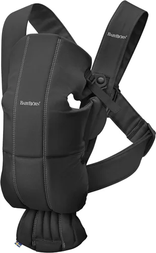 Vista 23 de BabyBjörn Portabebés Mini, gris claro, jersey 3D Portabebés (7-25 libras), ergonómico, fácil de usar