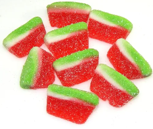 Vista 3 de Gummi Watermelon Slice - Sour Watermelon Slice Gummi - Sandía Slice Gummy 1 libra (16 onzas) por CandyKorner