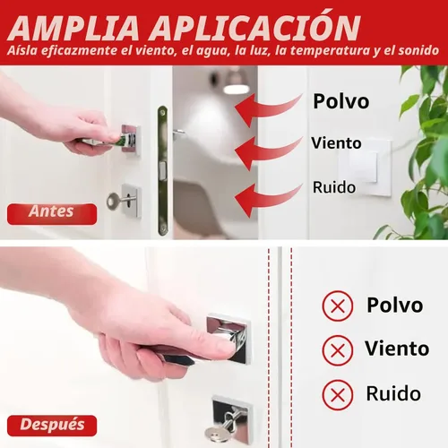 Vista 2 de Burlete de Goma para Intemperie de 20 Pies, Tira de Sellado para Puerta, Respaldo Autoadhesivo en Forma de D, Burlete para Puerta para Aislamiento