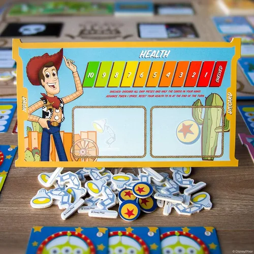 Vista 8 de Disney Pixar Toy Story Cooperative Deck Building Game Juego de mesa familiar con personajes y obras de arte de películas de Toy Story