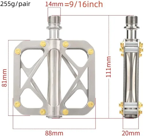 Vista 2 de Pedales de titanio para bicicleta Cuerpo completo de titanio MTB Road Bike 9/16 pulgadas Pedales para pedales Brompton liberación rápida ultraligero