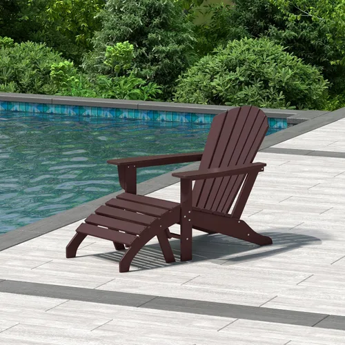 Vista 13 de WestinTrends Dylan - Silla Adirondack para exteriores con otomana, juego de 2 piezas, color negro