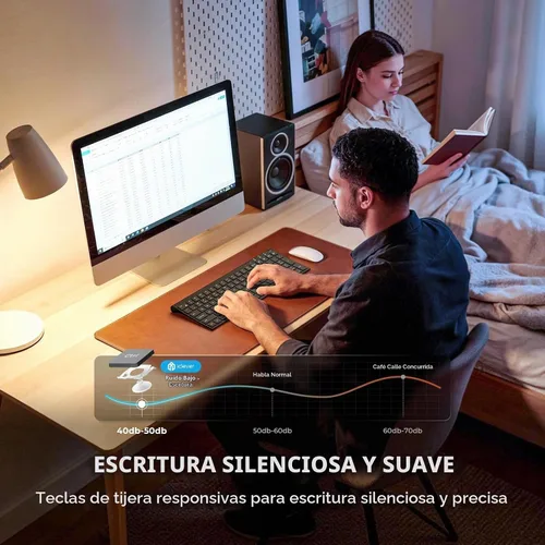 Vista 4 de iClever BK10 SE - Teclado Bluetooth para Mac, teclado delgado de tamaño Negro