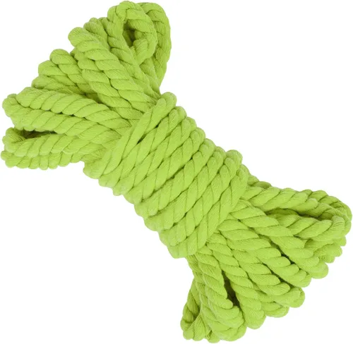 Vista 9 de Cuerda de macramé gruesa de 0.315 in x 32.8 pies, cuerda de algodón trenzada de algodón natural, 3 capas para colgar en la pared, para colgar