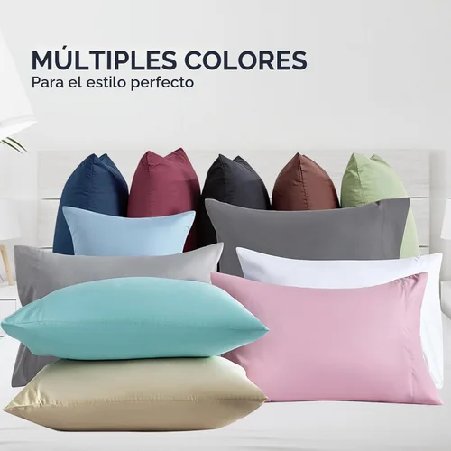 Vista 7 de FreshCulture Fundas de Almohada Beige Tamaño Queen Paquete de 2 - Juego de Fundas de Almohada - Cierre de Sobre - Tela de Microfibra Cepillada Suave