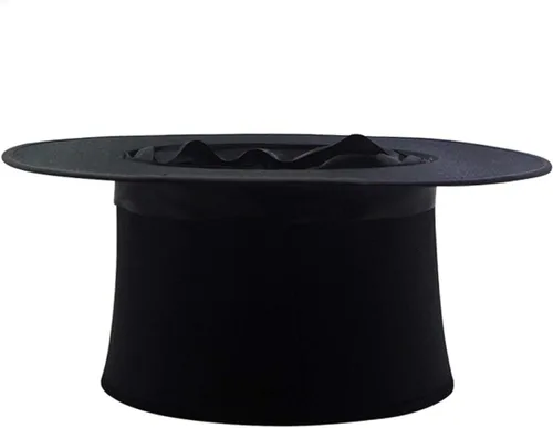 Vista 4 de WSNMING Sombrero plegable de la parte superior del sombrero-mago plegable de la parte superior negra del sombrero de primavera del truco de la magia