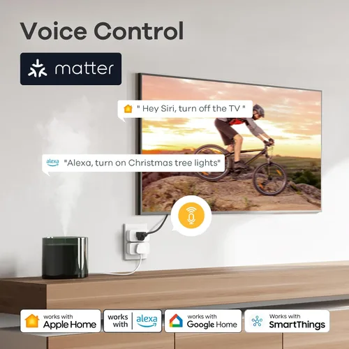 Vista 7 de Linkind Matter Smart Plug, funciona con Apple Home, Siri, Alexa, Google Home, SmartThings, Smart Outlet 15A/1800W Max, automatización del hogar