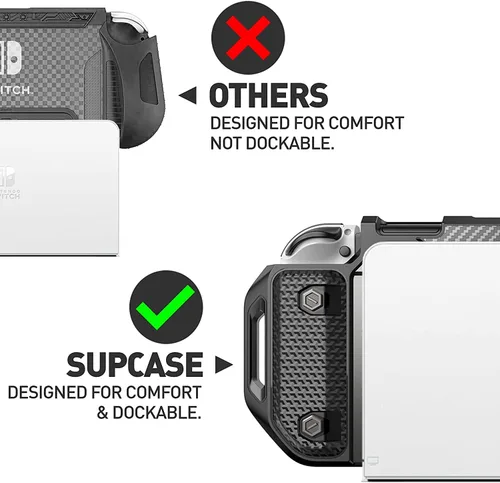 Vista 2 de SUPCASE Unicorn Beetle Pro Series - Funda para Nintendo Switch modelo OLED (2021), funda protectora resistente acoplable compatible con consola