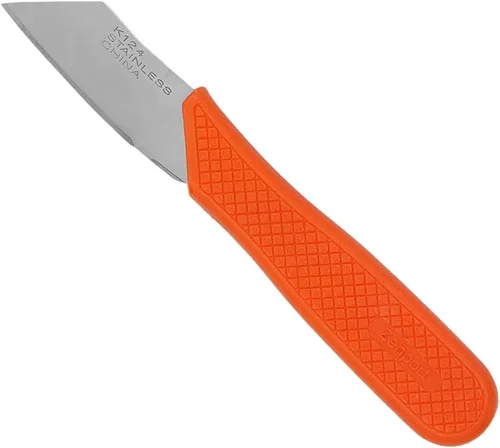 Vista 8 de Zenport Cuchillo de procesamiento de alimentos K123, patata de semilla, hoja de acero inoxidable de 3.75 pulgadas, naranja