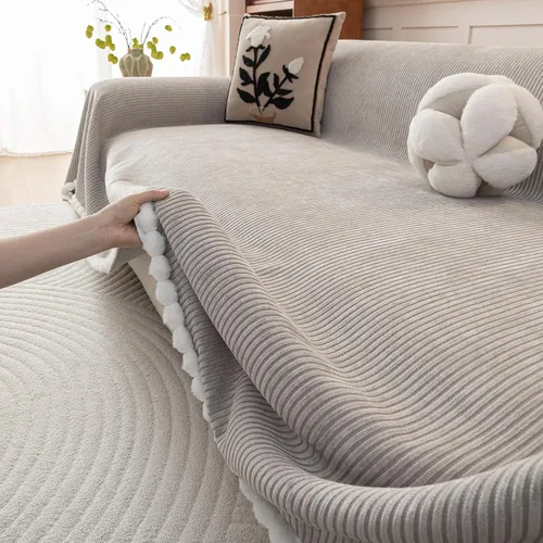 Vista 57 de HANDONTIME Fundas de Sofá Sillón Funda de Sofá Boho para Perros Caqui Funda de Sofá con Borlas Silla Reclinable Funda de Futón Lavable 1 Cojín Sofá