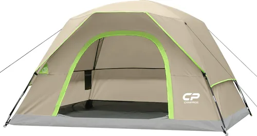 Vista 26 de CAMPROS CP Camping Tent 2/4/6 Person, Waterproof Windproof Double Layer Dome Tent, Easy Setup with Large Mesh Windows & Wide Door for Outdoor