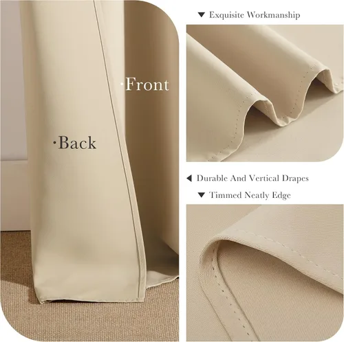 Vista 6 de PONY DANCE Cortinas cortas con aislamiento térmico para ventana pequeña, para guardería, baño, cocina, lavandería, caravana, sótano, 29 pulgadas